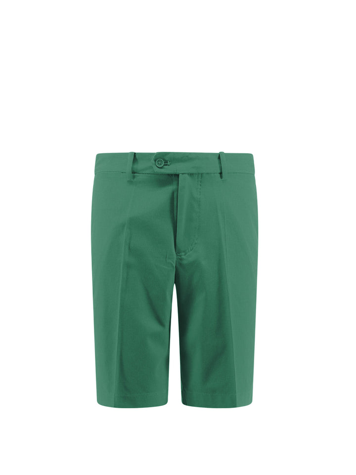 Technical fabric bermuda shorts with logo print