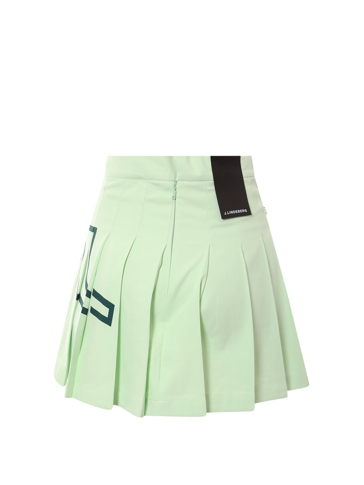 Recycled technical fabric pleated skirt