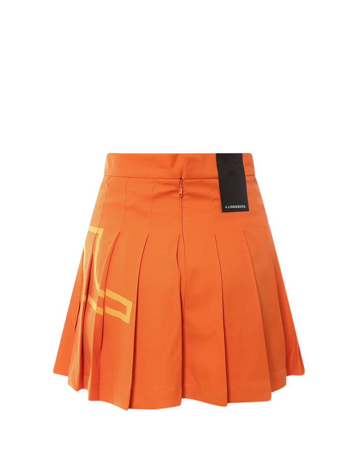 Recycled technical fabric pleated skirt