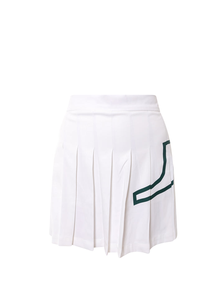 Recycled technical fabric pleated skirt