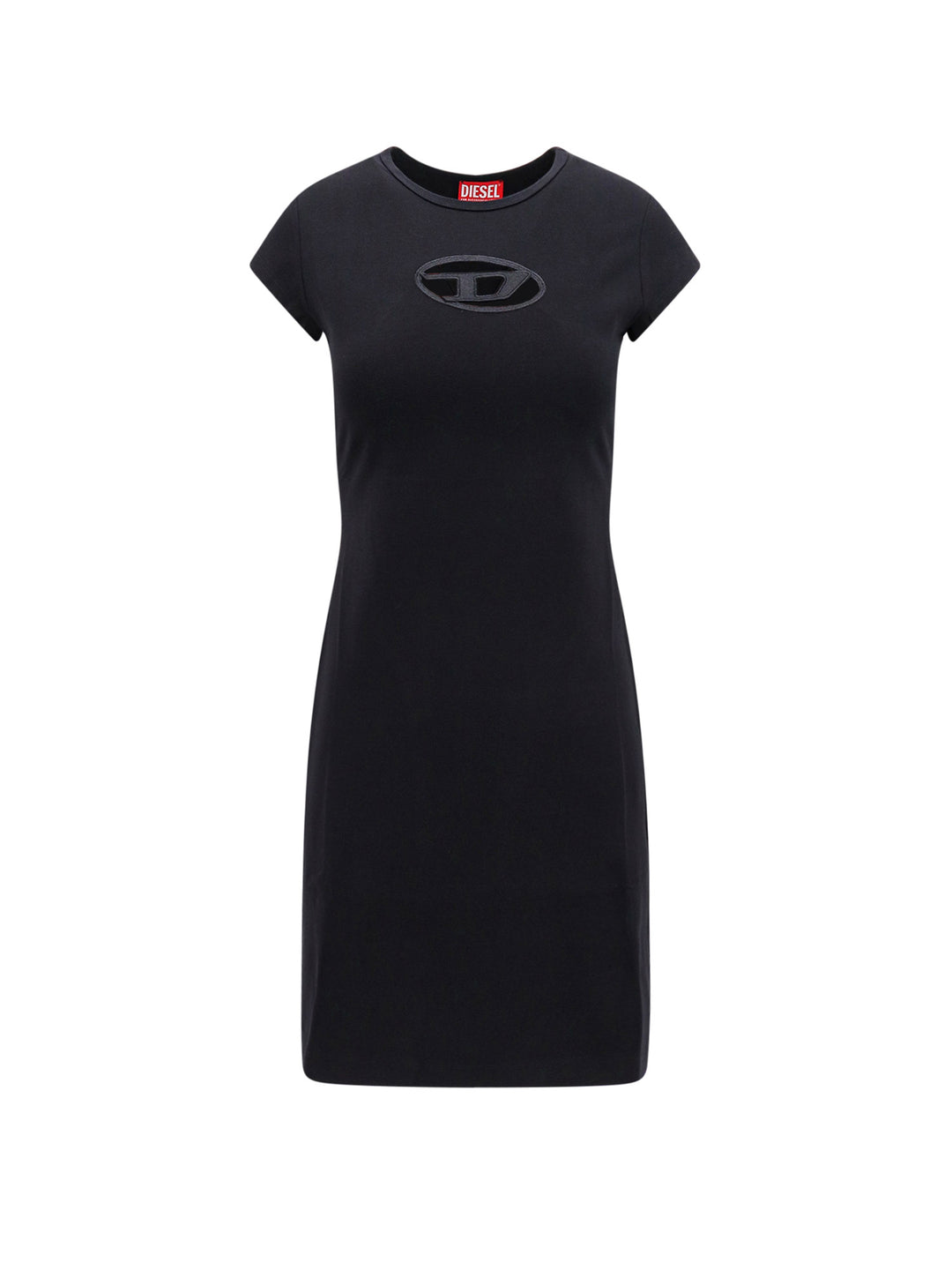 Stretch cotton dress with Cut-Out Logo