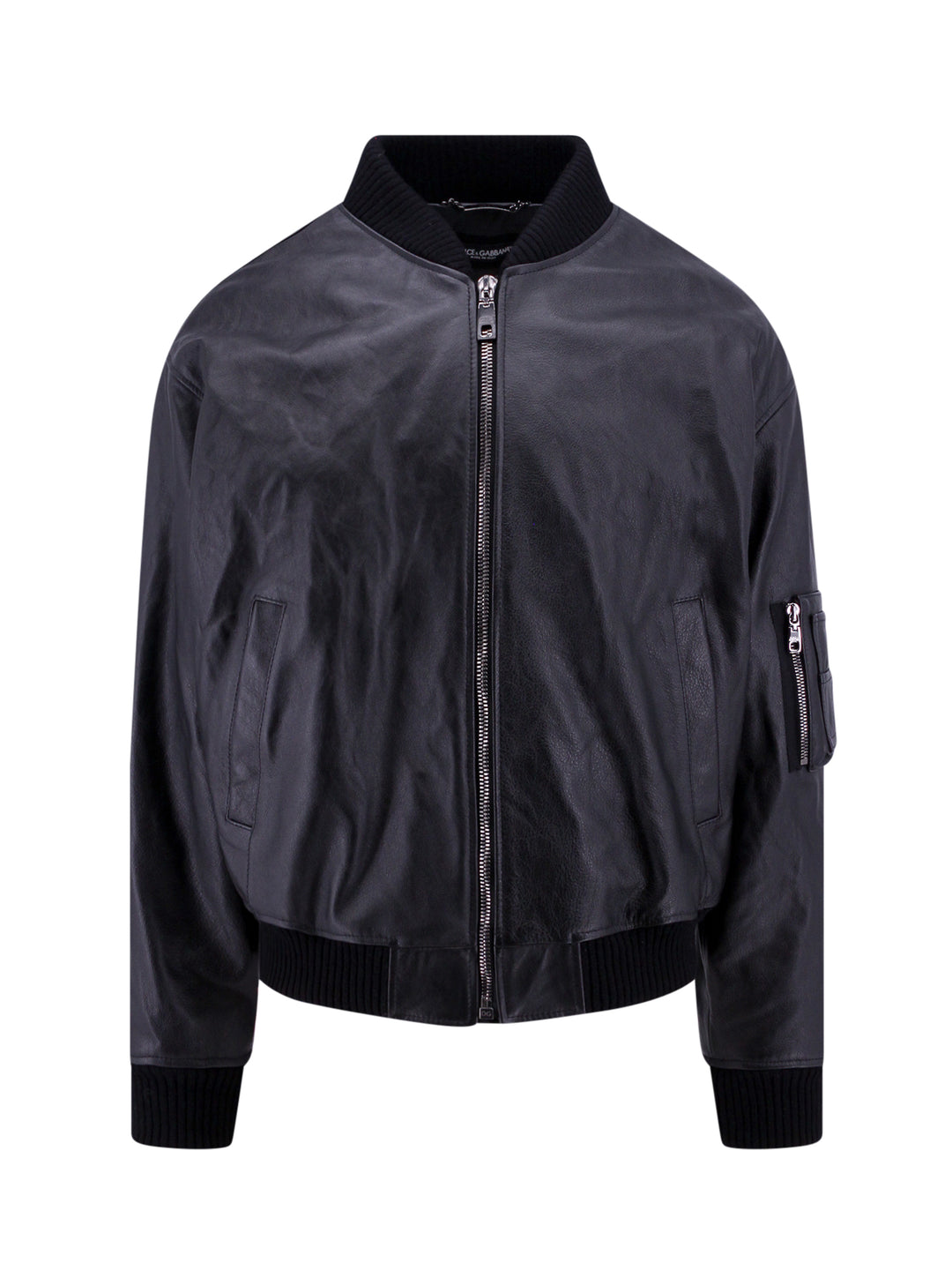 Padded taurus leather jacket