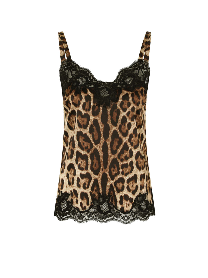 Silk top with animalier print