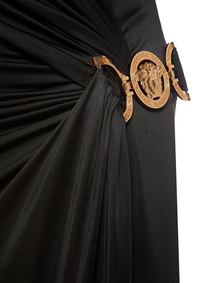 Viscose dress with Medusa detail