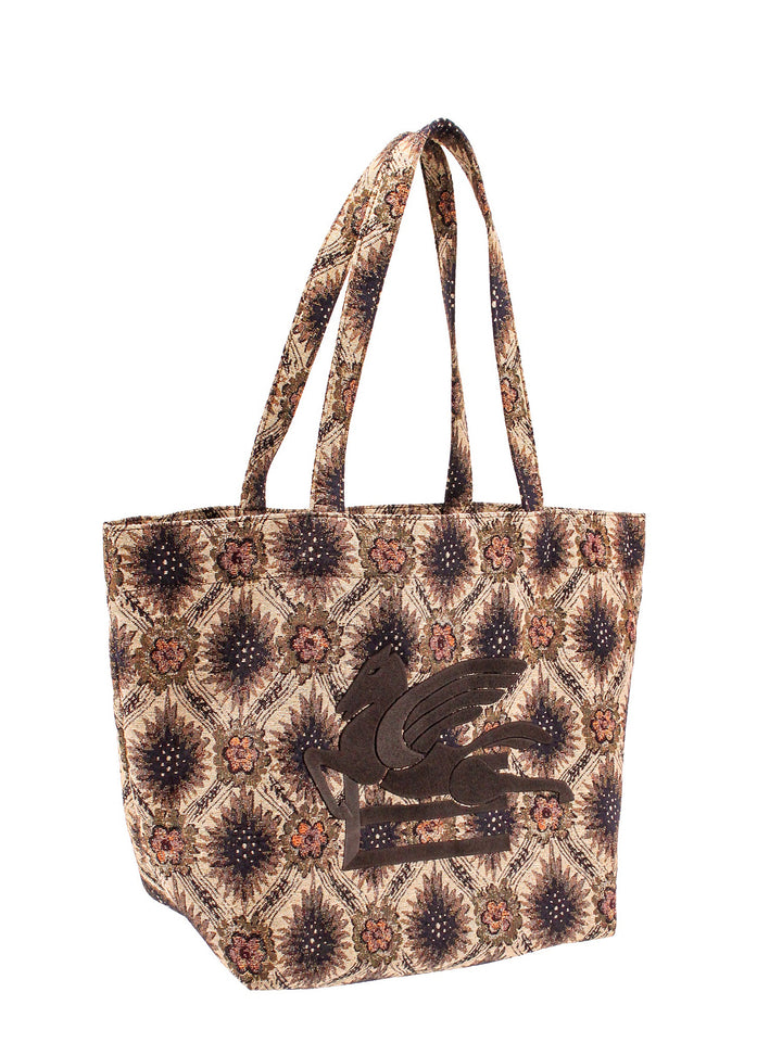 Fabric shopping bag with Pegasus embossed maxi embroidery