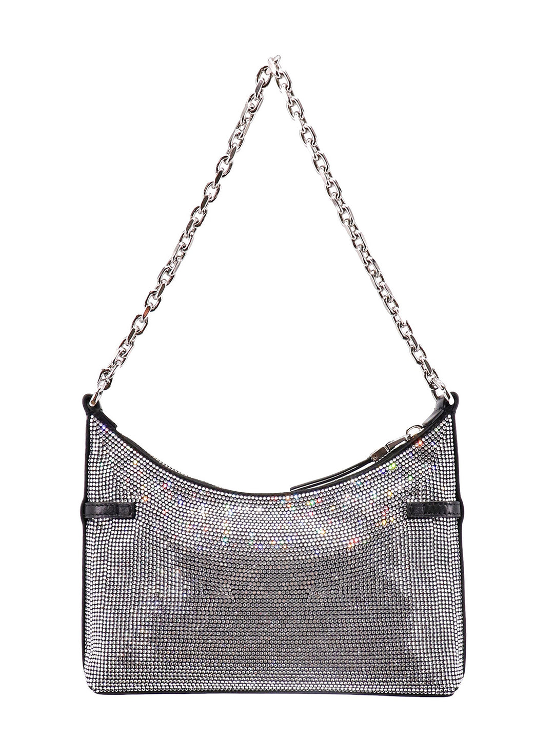 Shoulder bag with all-over rhinestones