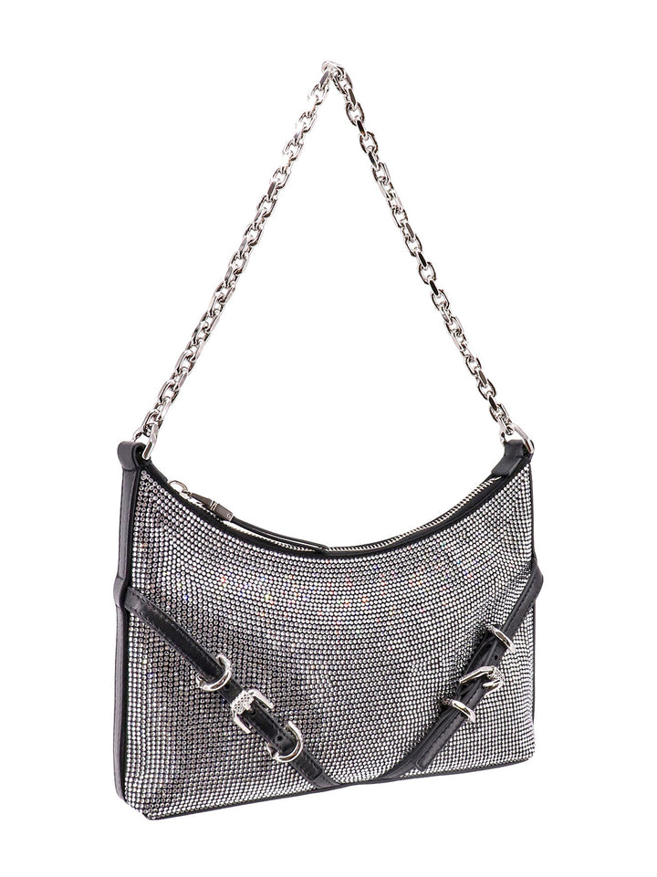 Shoulder bag with all-over rhinestones