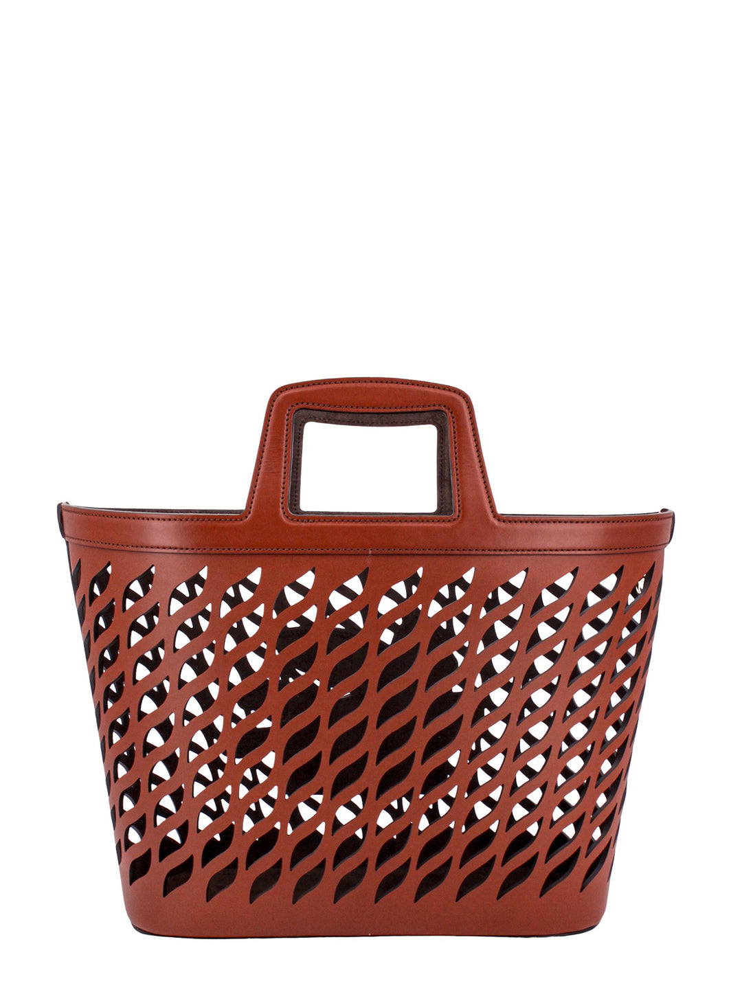 Perforated leather handbag