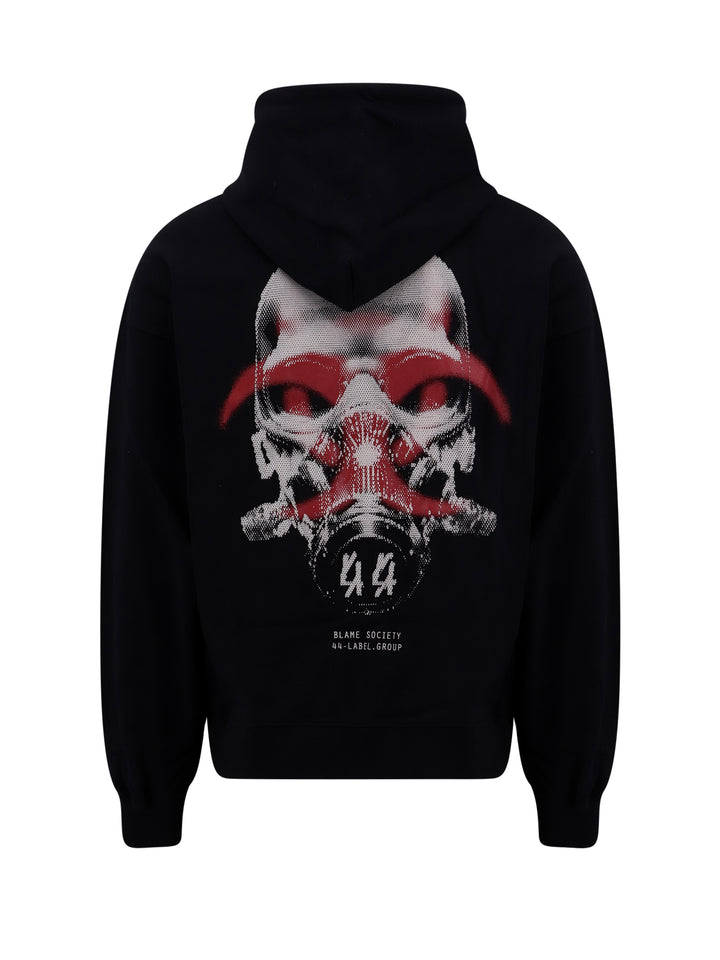 Cotton sweatshirt with frontal and back logo print