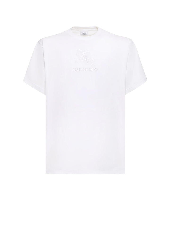 Cotton t-shirt with frontal logo embroidery