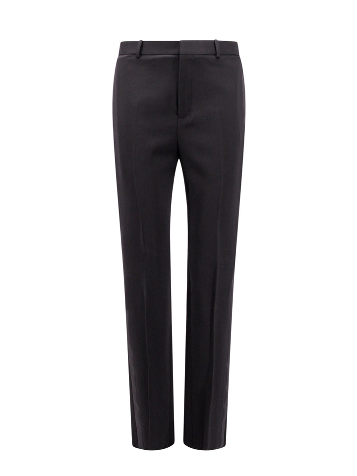 Tuxedo wool trouser with satin side band