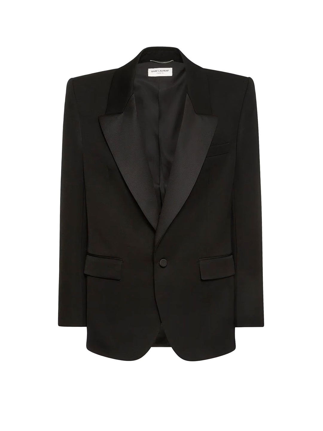 Tuxedo wool blazer with satin lapel