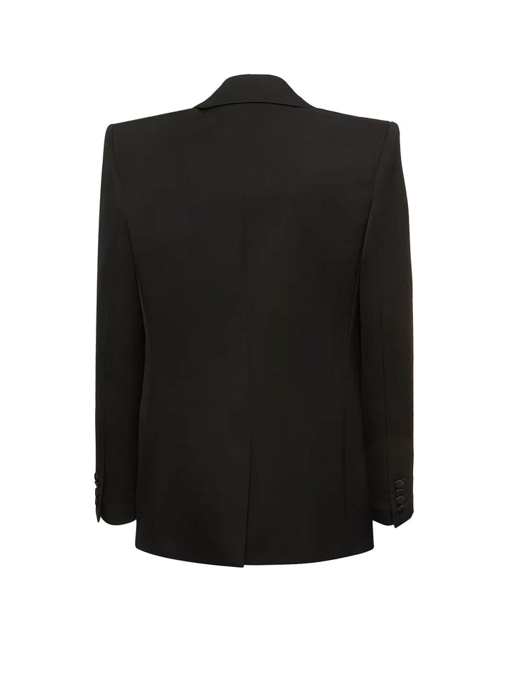 Tuxedo wool blazer with satin lapel