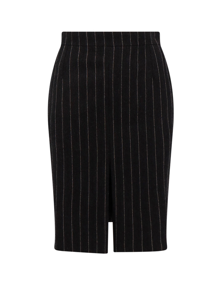 Pinstripe wool Midi skirt