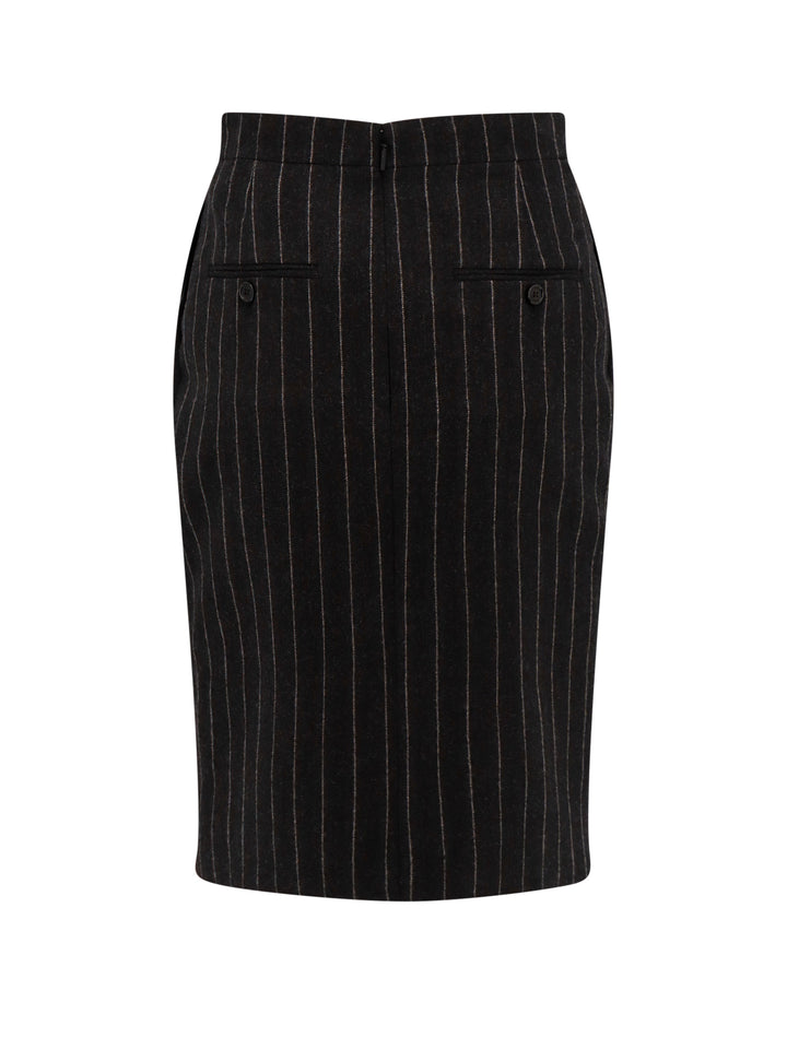 Pinstripe wool Midi skirt