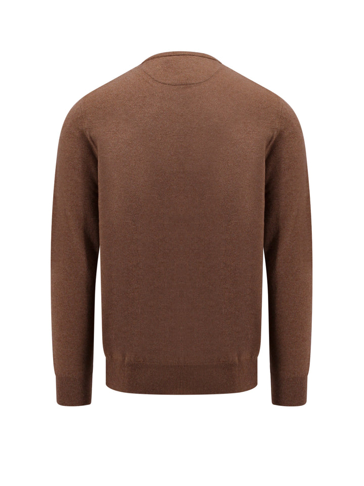 Regular Fit responsible wool sweater with embroidered logo