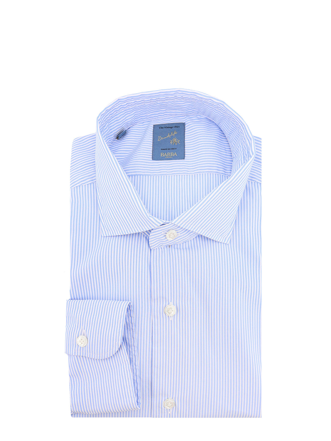 Cotton shirt with striped motif