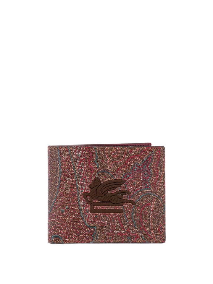 Coated canvas wallet with Paisley motif