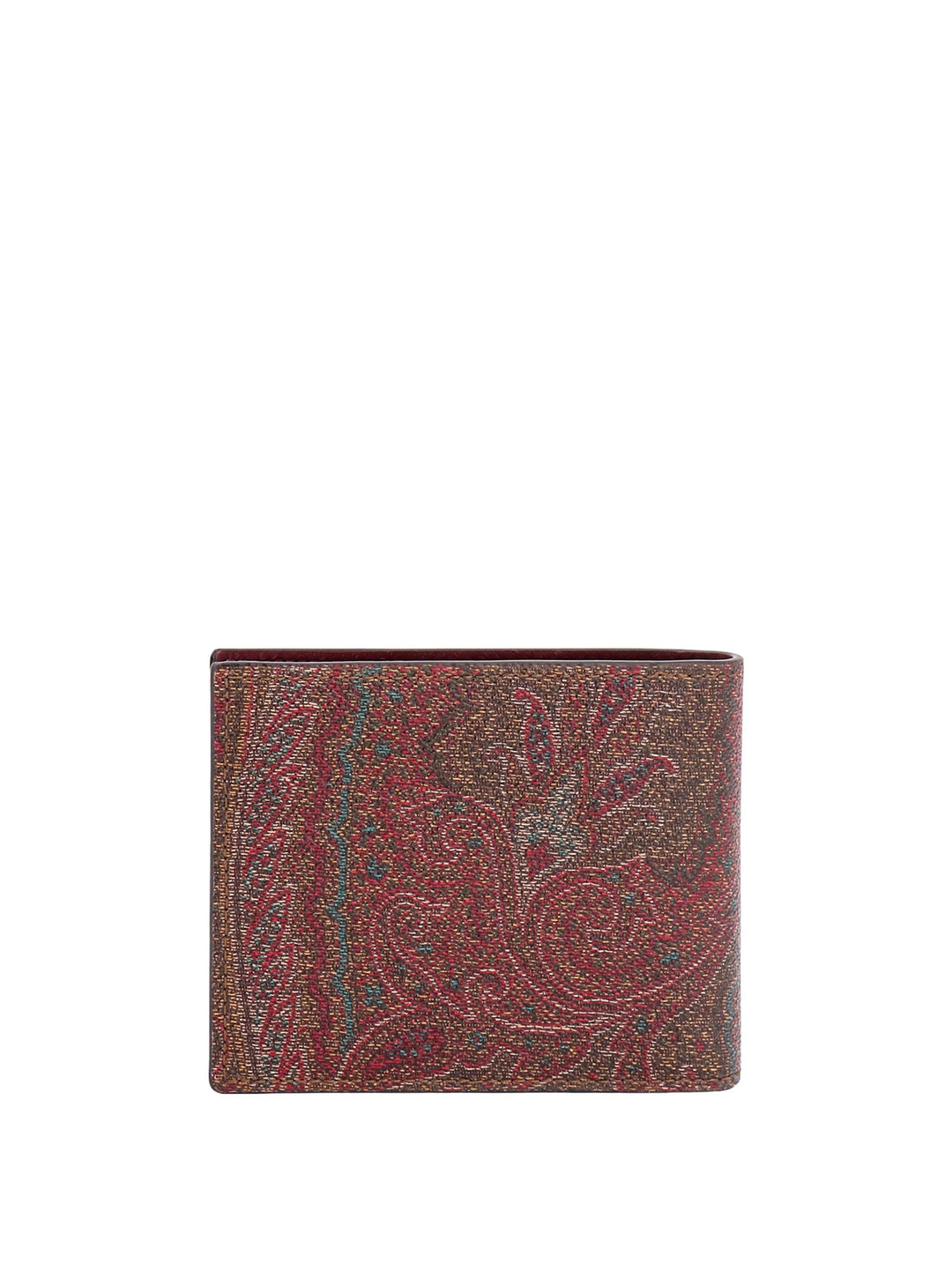 Coated canvas wallet with Paisley motif