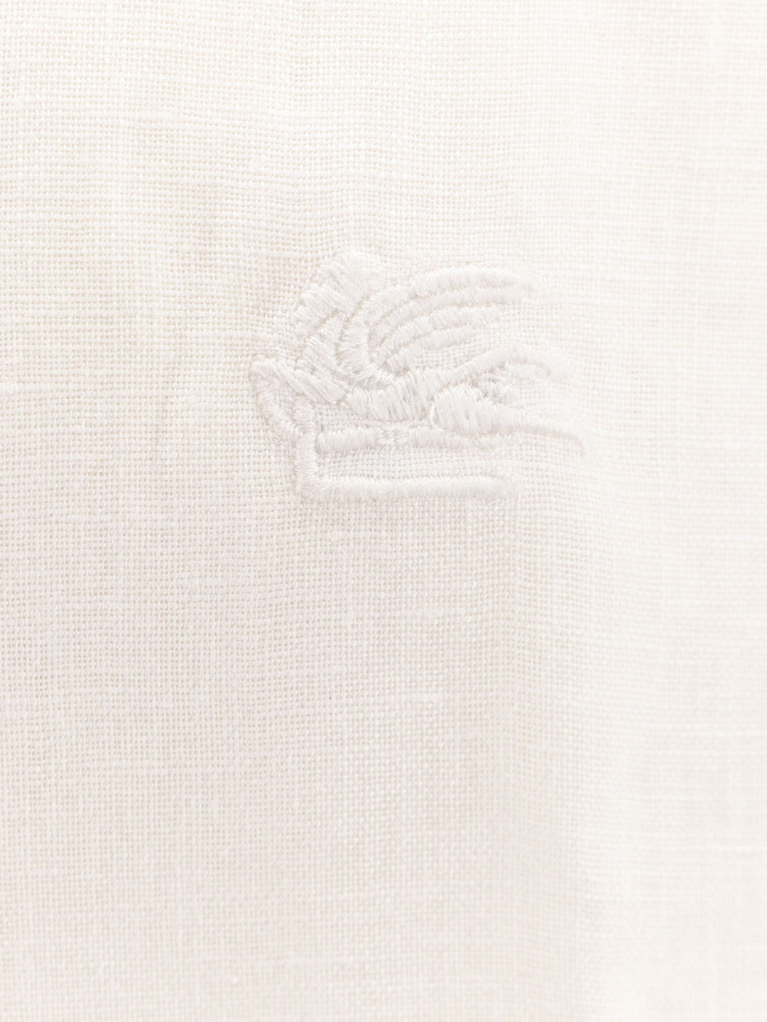 Linen shirt with embroidered Pegaso logo