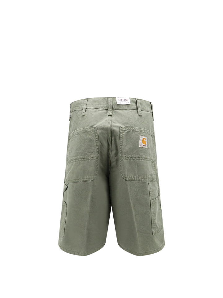 Cotton cargo bermuda shorts with logo patch