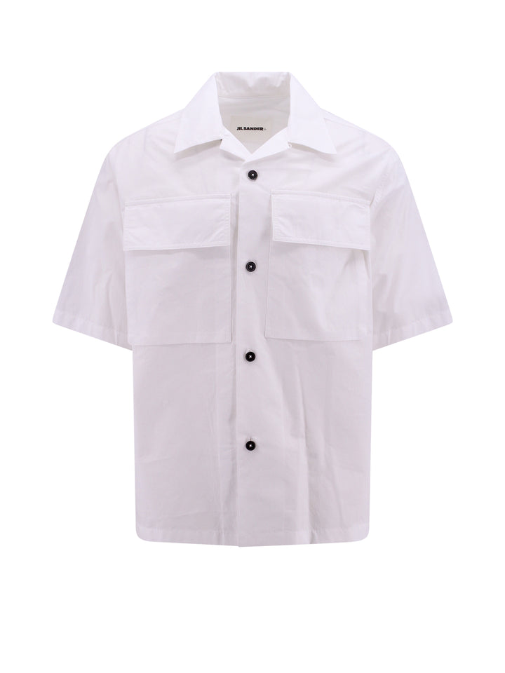 Cotton shirt with contrasting buttons