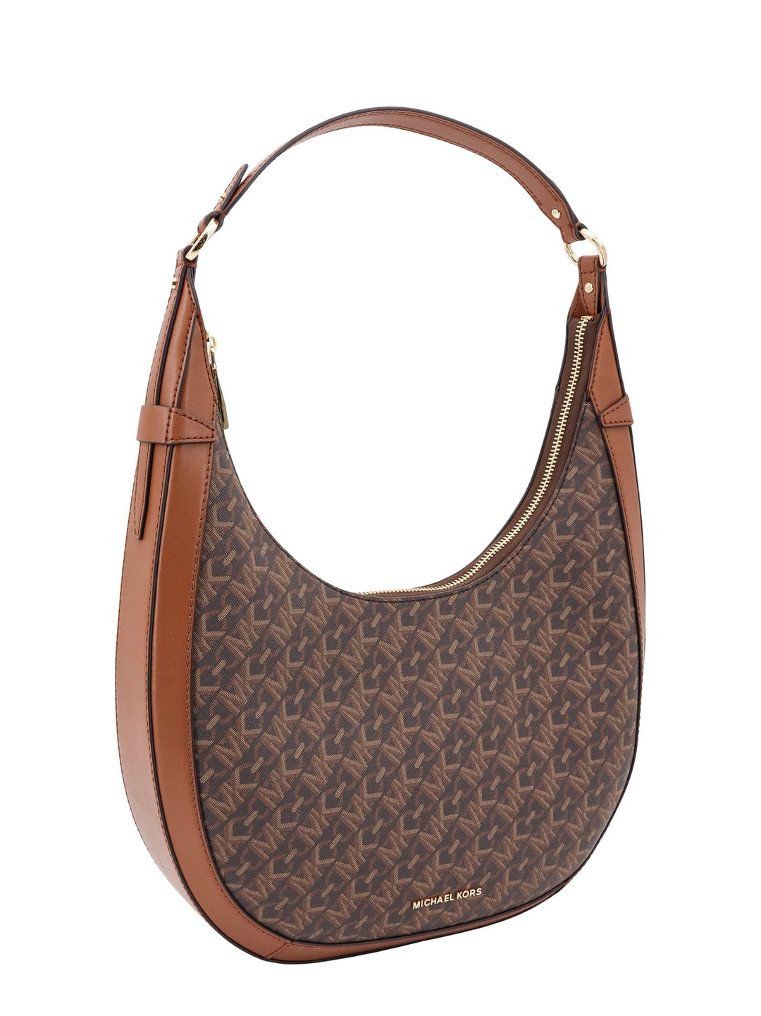 Coated canvas shoulder bag with all-over monogram