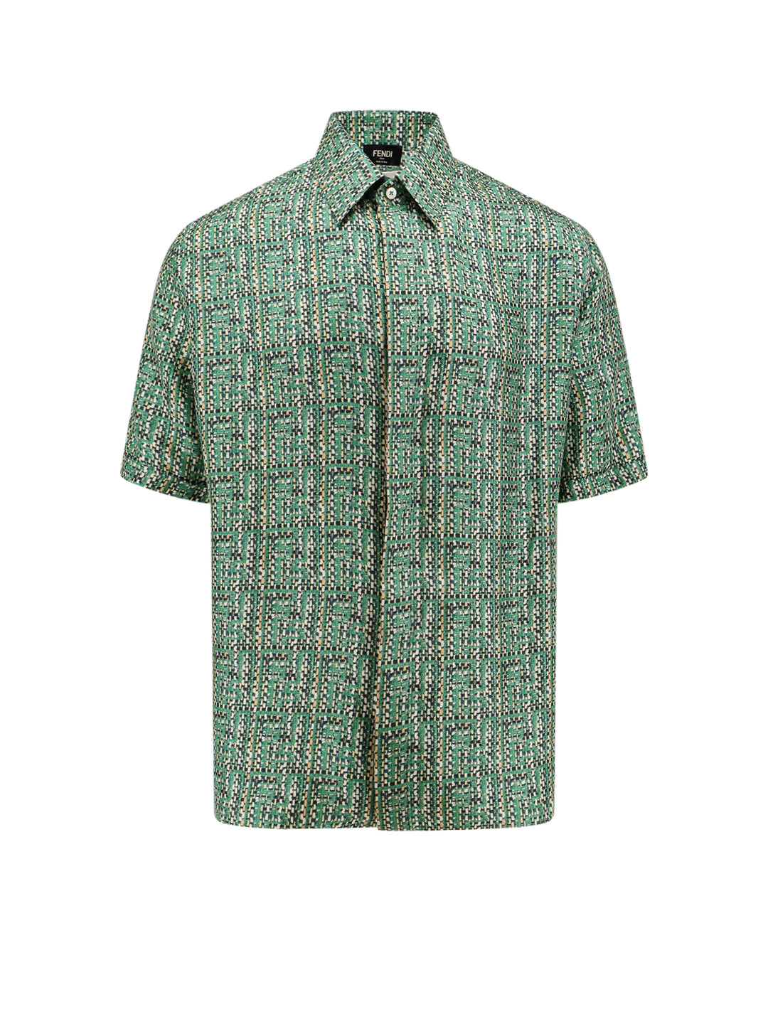 Silk shirt with braided FF motif