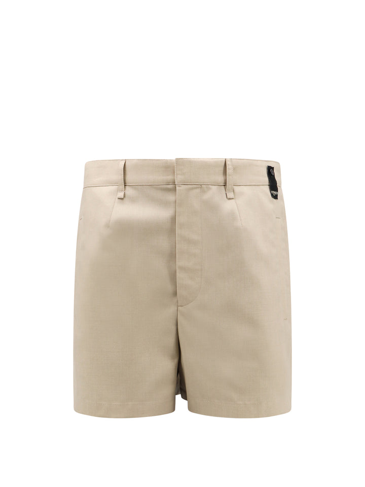 Wool shorts with 'Made in Fendi' label