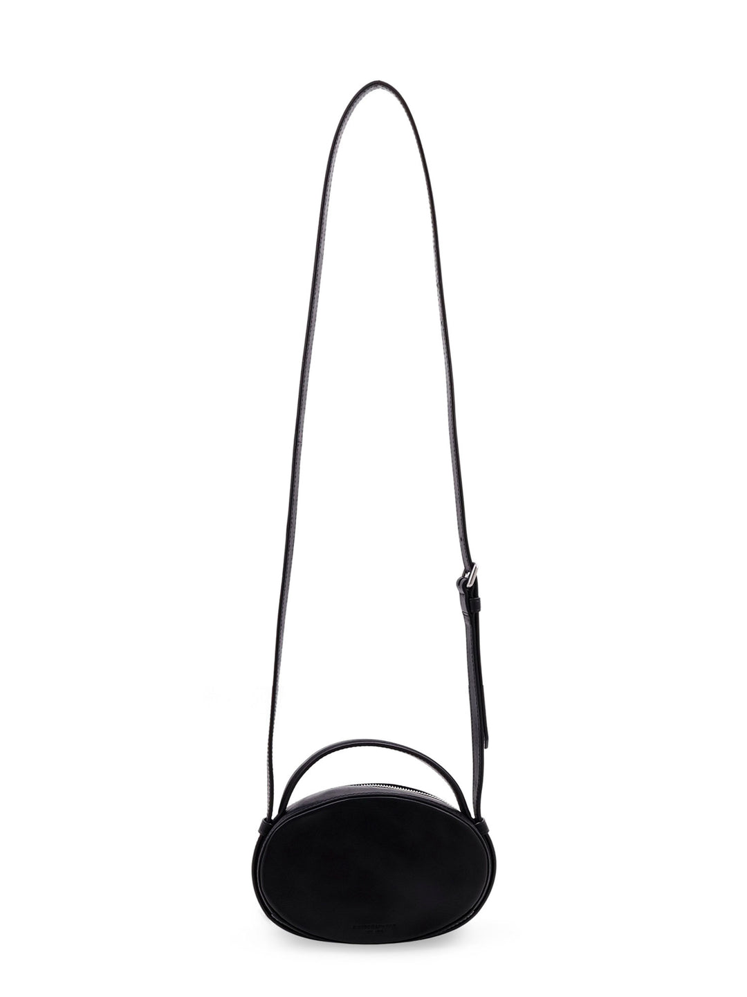 Leather shoulder bag with frontal metald detail