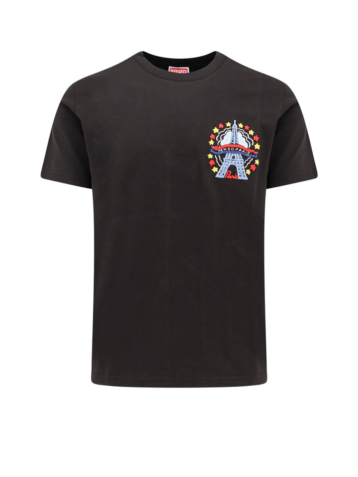 Biologic cotton t-shirt with multicolor embroidery