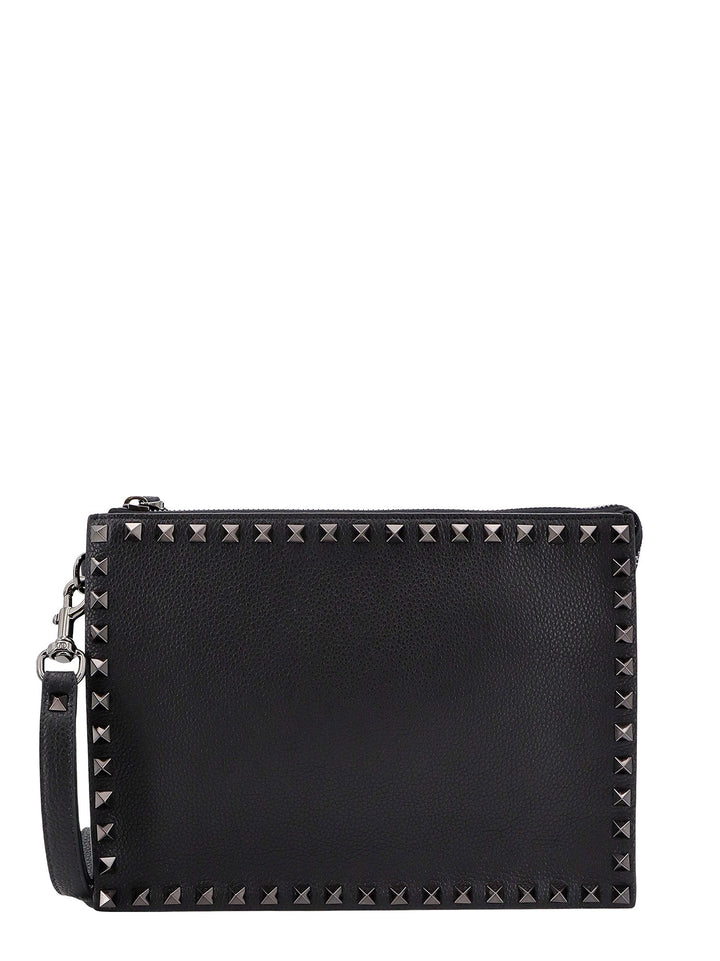 Leather clutch with iconic studs