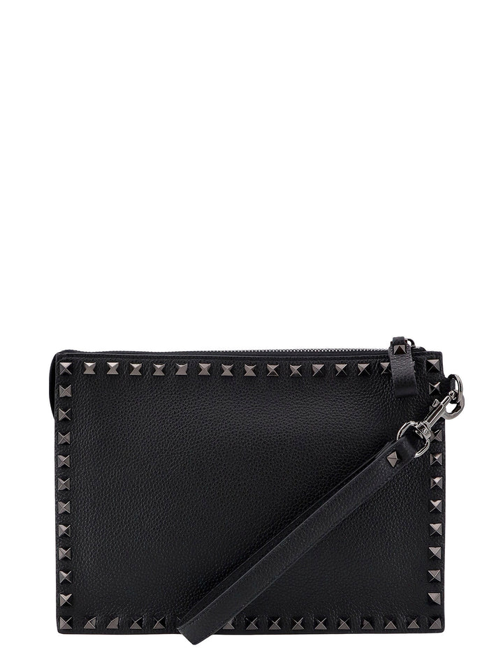 Leather clutch with iconic studs