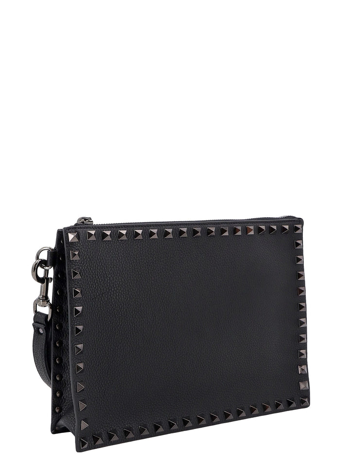 Leather clutch with iconic studs