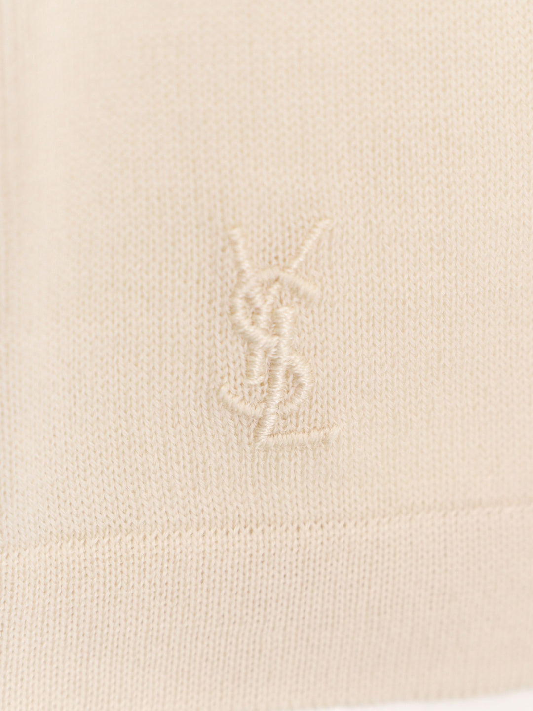 Responsible wool polo shirt with ton sur ton monogram