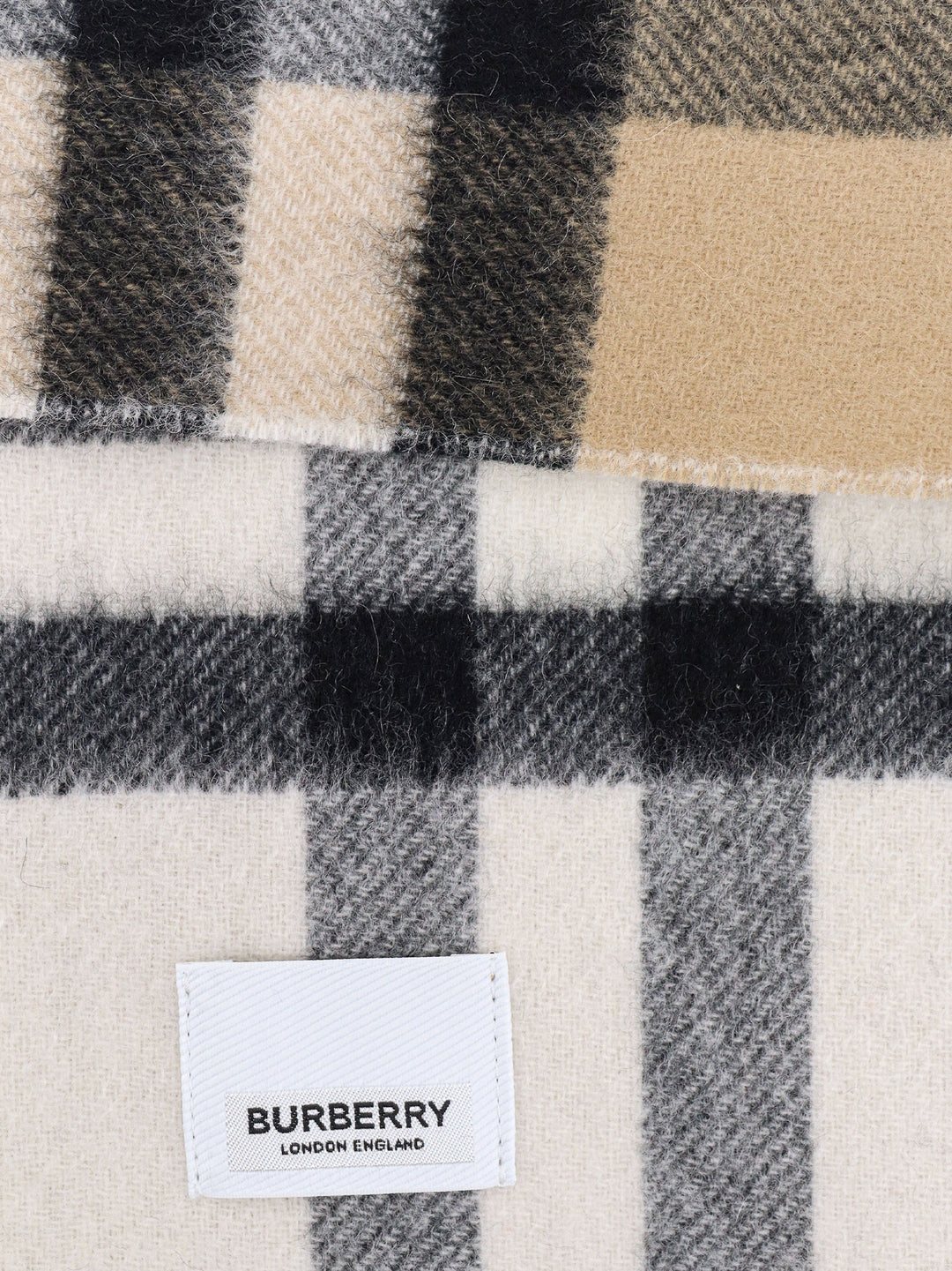 Cashmere scarf with check motif