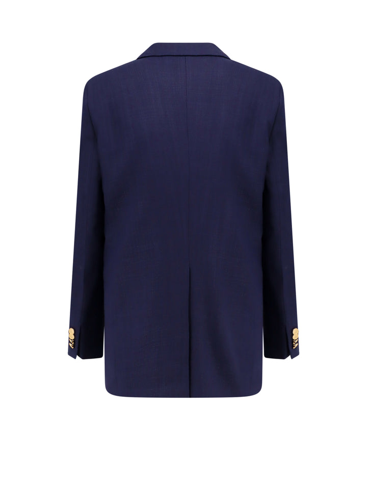 Viscose blend blazer with peak lapels