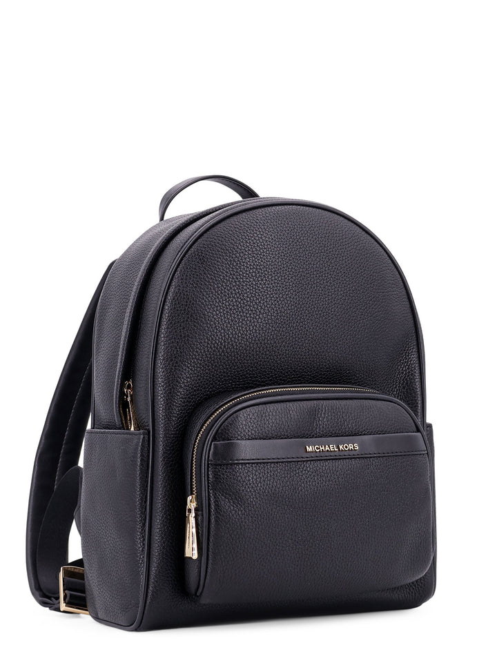 Bex leather backpack with frontal logo patch