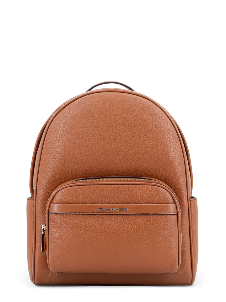 Bex leather backpack with frontal logo patch