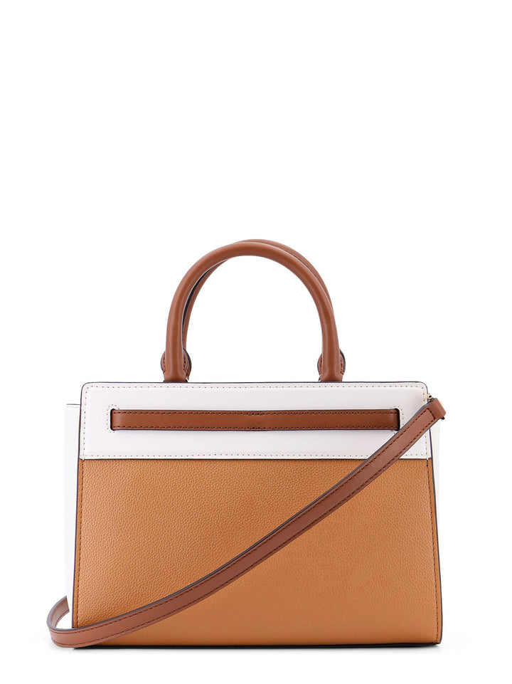 Primrose leather handbag with frontal logo