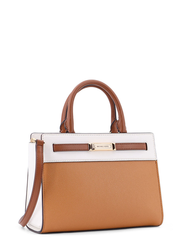 Primrose leather handbag with frontal logo