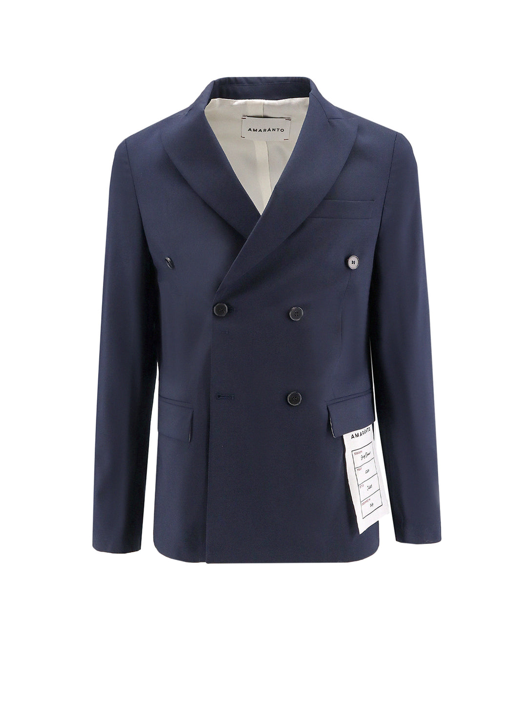 Wool blend blazer with logoed label