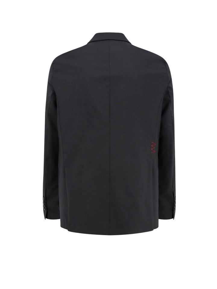 Wool blend blazer with logoed label