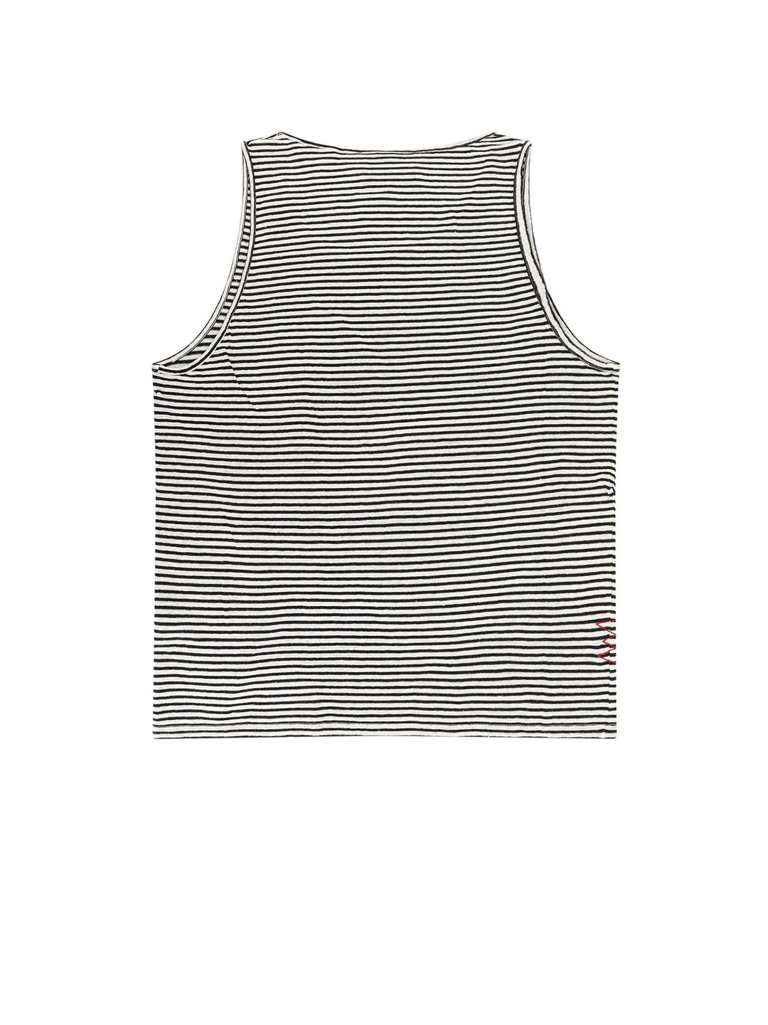 Linen and cotton tank top with striped motif