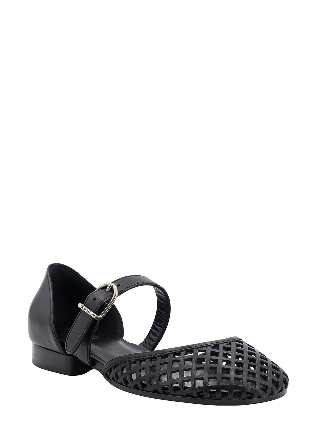 Perforated leather ballerinas