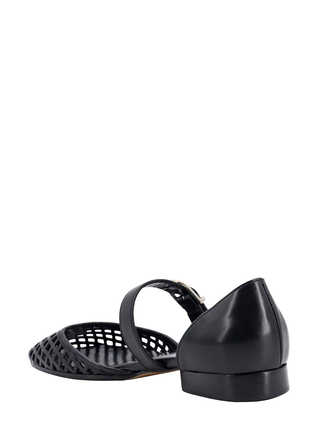 Perforated leather ballerinas