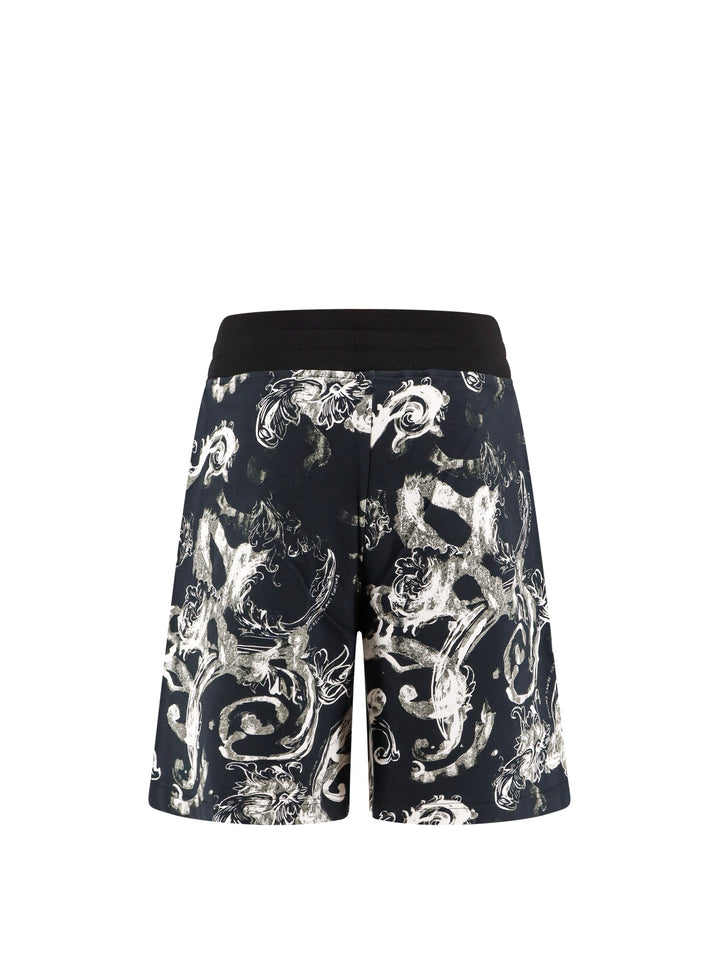 Cotton bermuda shorts with Watercolor Baroque print