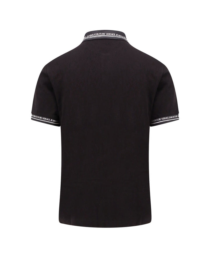 Cotton polo shirt with logoed profiles