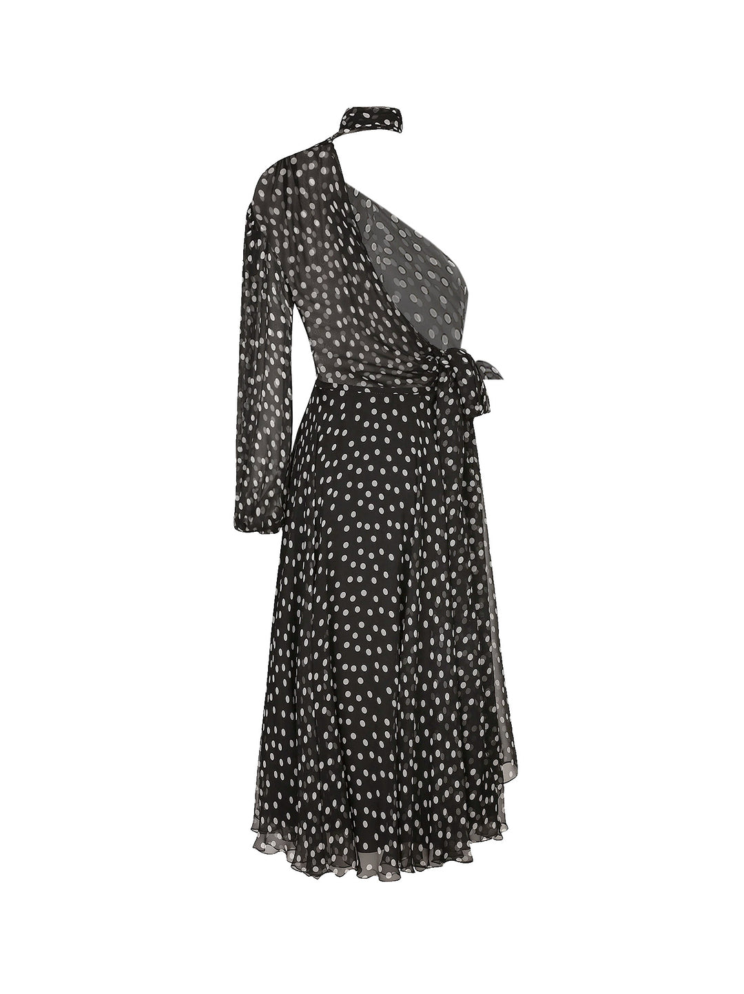 Polka-dots silk dress