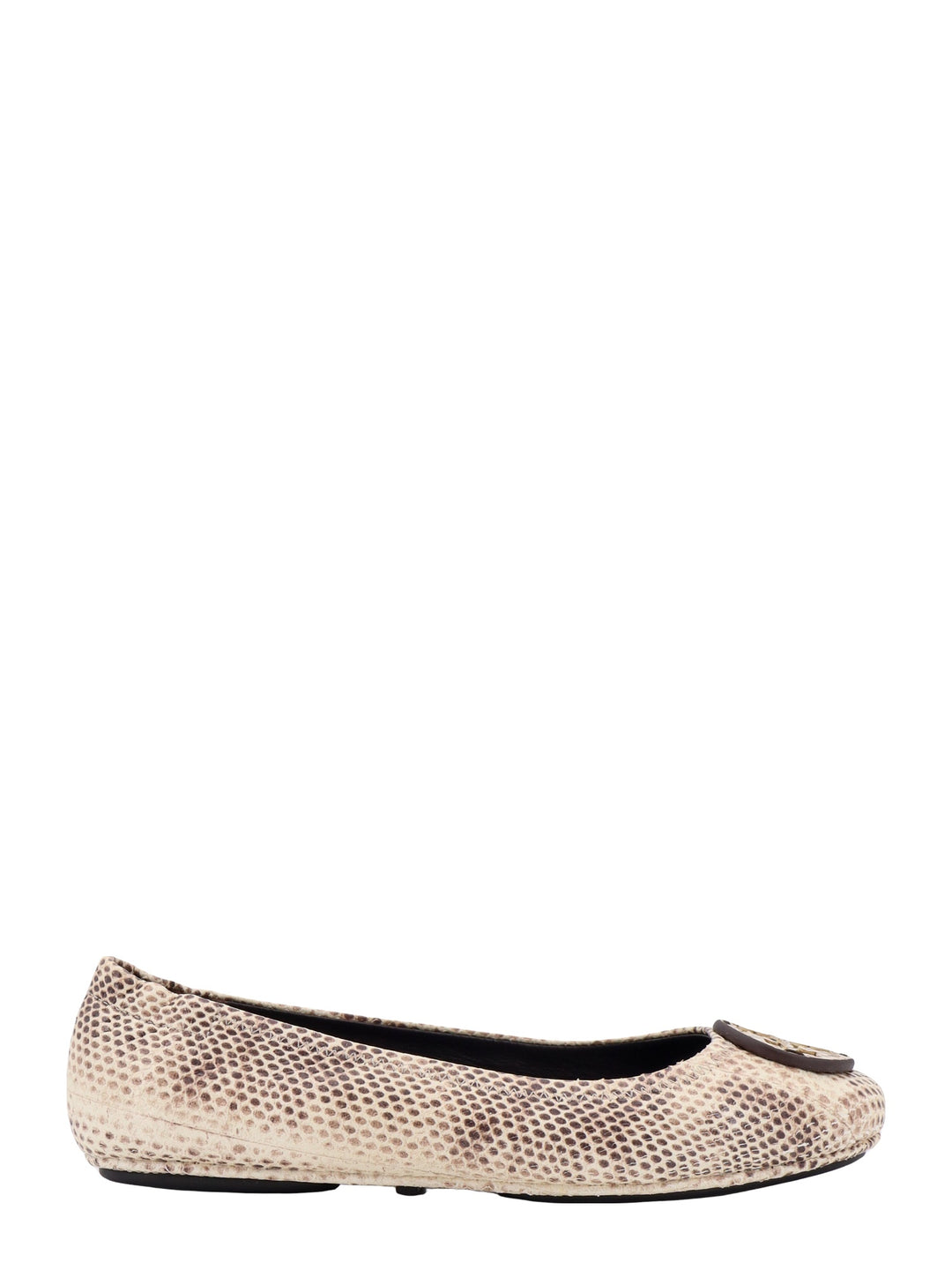 Leather ballerinas with animalier print